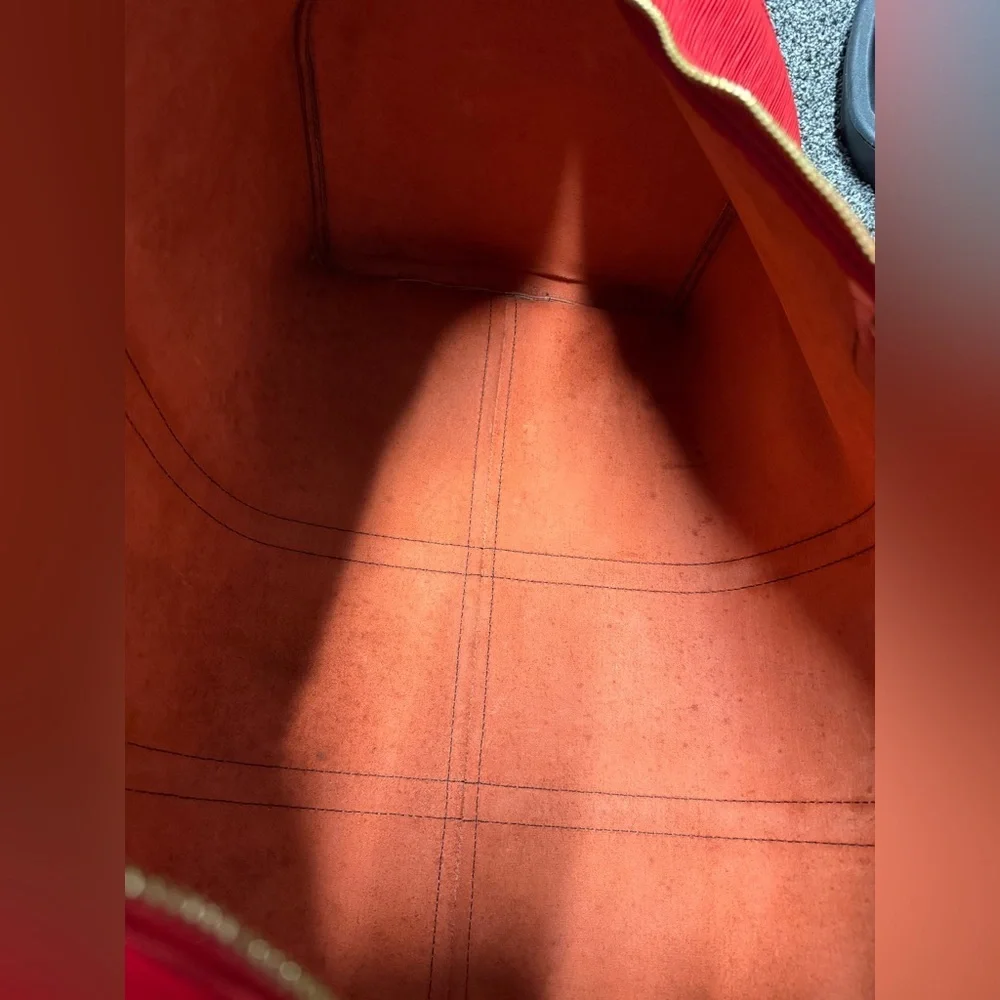 Louis Vuitton vintage red epi leather keepall 55